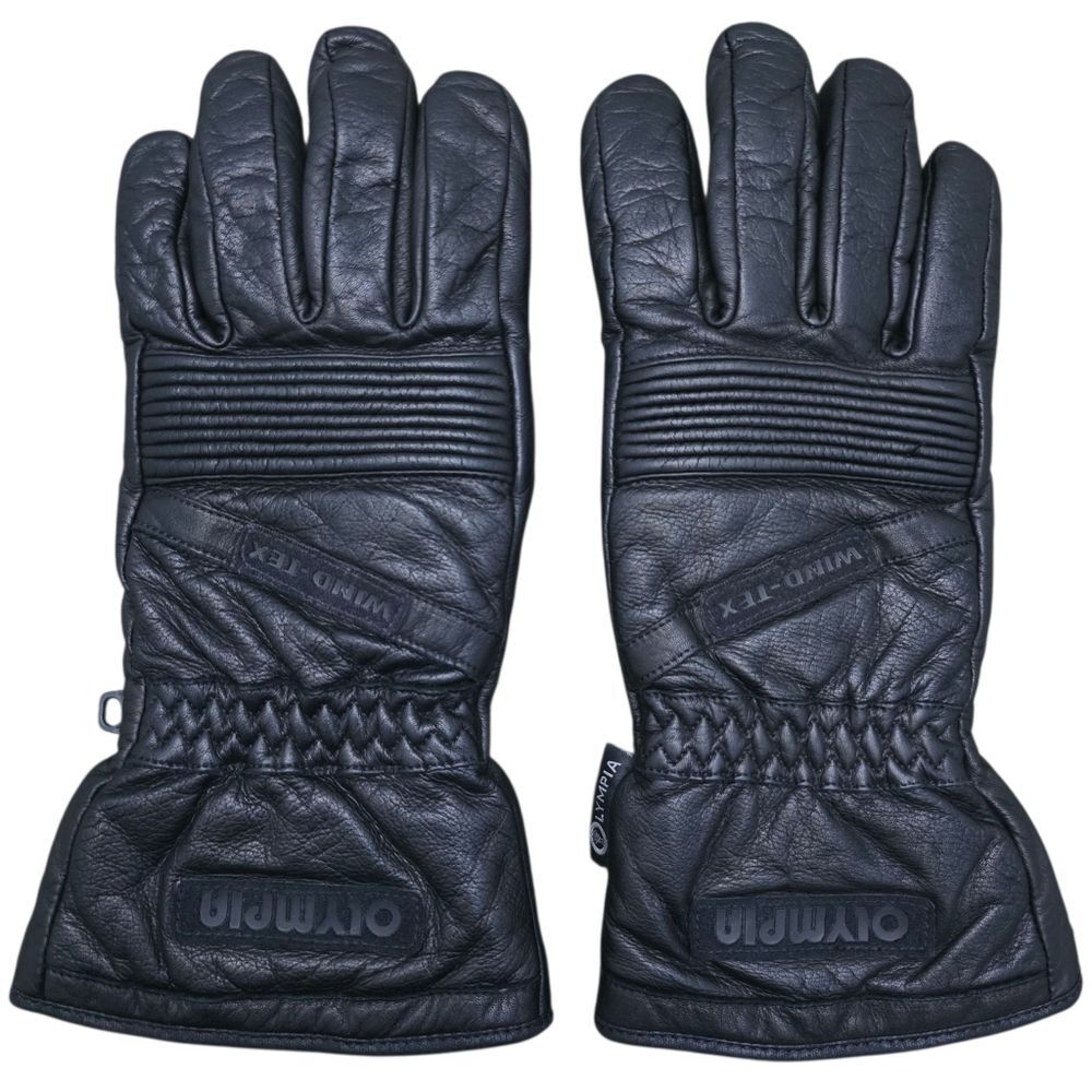 Olympia Wind-Tex Motorcycle Gloves Men's Small Black Leather Thermolite Biker